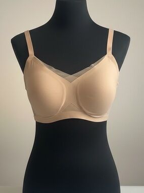 Honeylove Bralette Bra Womens XL Beige Wireless Smoothing 38D/DD(E)